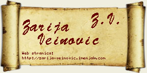Zarija Veinović vizit kartica